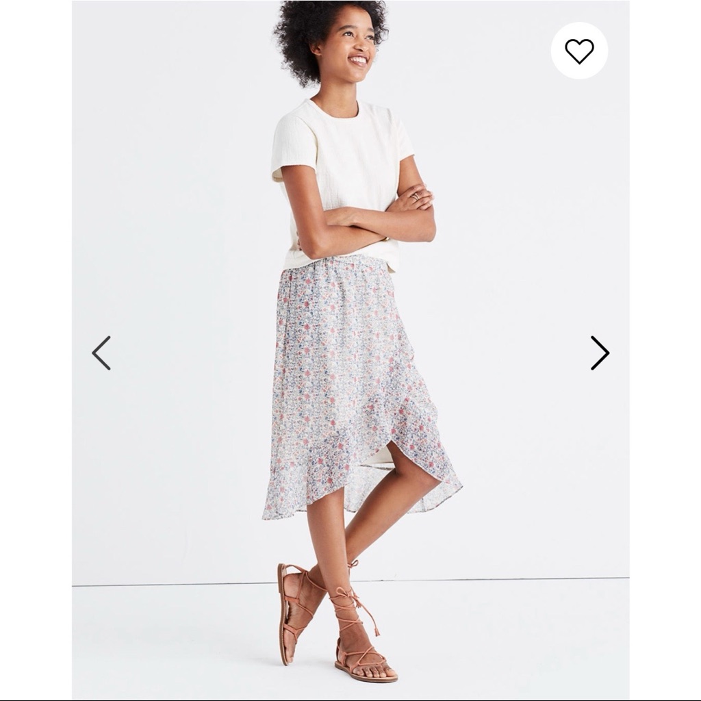 Madewell Ruffle-Wrap Midi Skirt In Shadowpetal